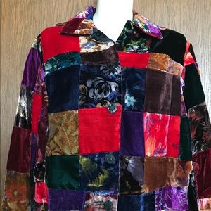 Velvet Patchwork Lined Jacket Boho Holiday “Fibers